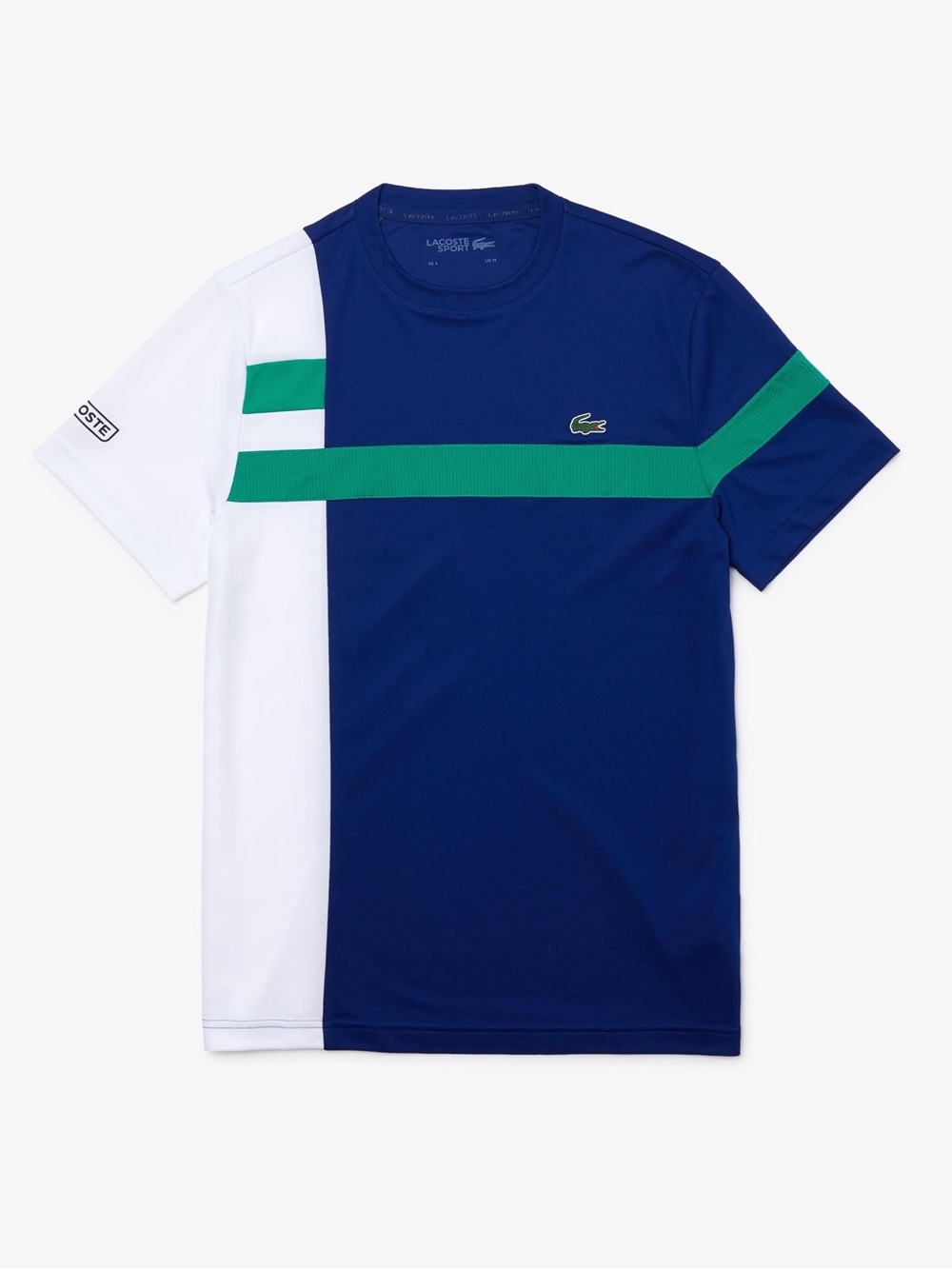 Lacoste boys Colorblock Short-Sleeve Crew Tee - Blue/White/Green